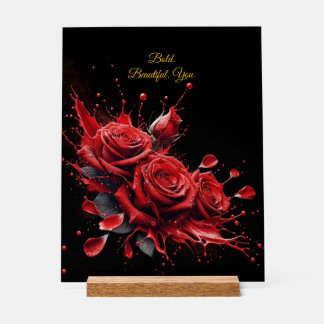 Rose in Bloom - Eleganter Geburtstag Acrylschild