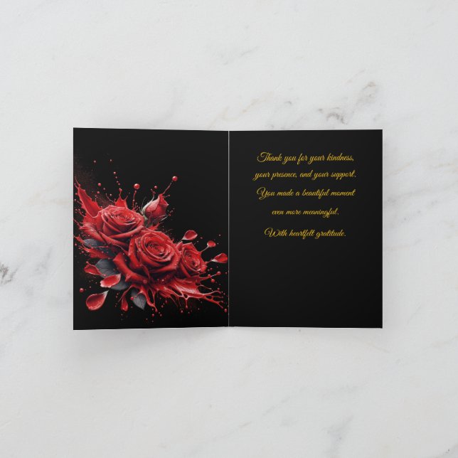 Rose in Bloom - Eleganter Geburtstag Dankeskarte (Innenseite)