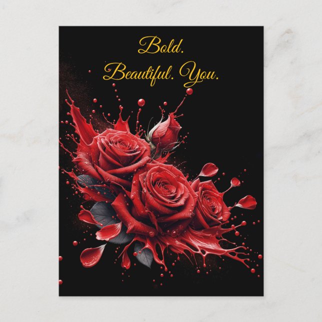 Rose in Bloom - Eleganter Geburtstag Postkarte (Vorderseite)