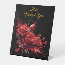 Rose in Bloom - Eleganter Geburtstag Sockelschild