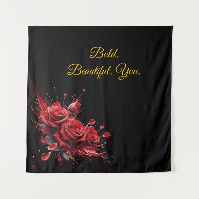 Rose in Bloom - Eleganter Geburtstag Wandteppich (Vorderseite)