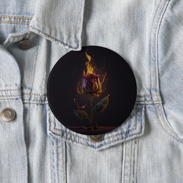 Rose in Brand Button (Beispiel)