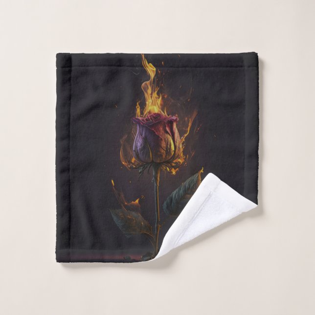 Rose in Brand Waschlappen (Waschlappen)