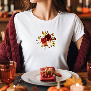Rose in Burgund und Rot T-Shirt