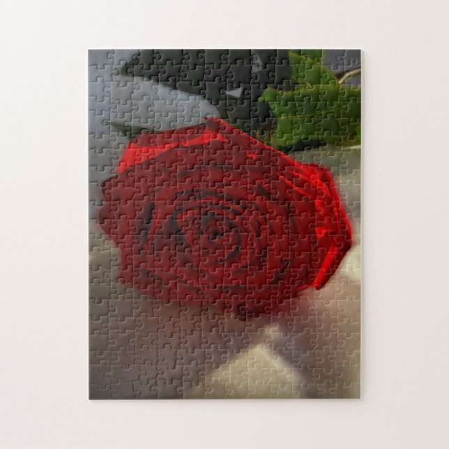 Rose in der Abenddämmerung Puzzle (Vertikal)