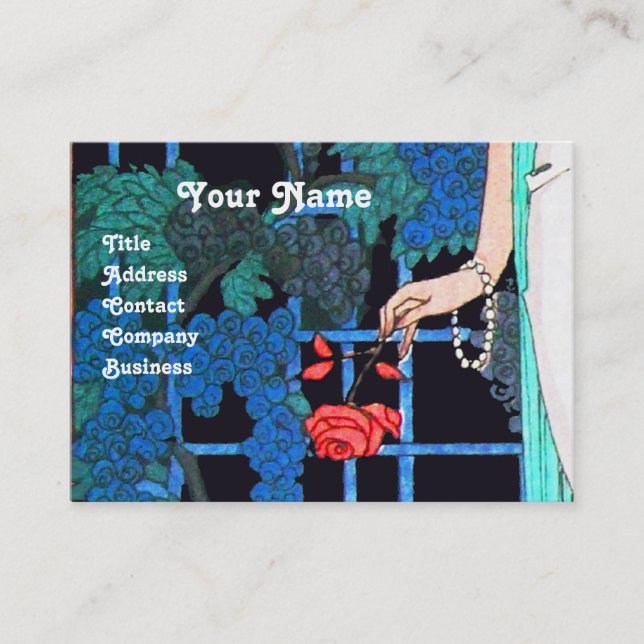 ROSE IN DER NACHT, SCHÖNHEITSFASHION MACHEN KÜNSTL VISITENKARTE (Vorderseite)