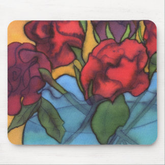 Rose in einem blauen Vase-Mousemat 1 Mousepad