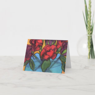 Rose in einem Blue Vase Notecard Karte