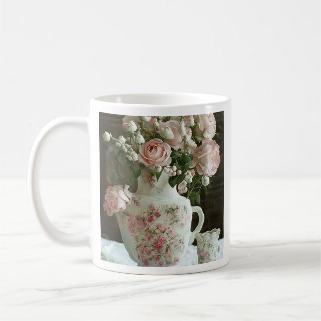Rose in einem Teapot Kaffeetasse (Links)