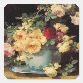 Rose in einer Blue Bowl - Aufkleber