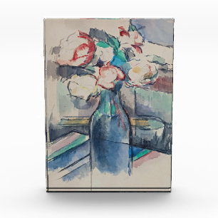 Rose in einer Flasche von Paul Cezanne Fotoblock