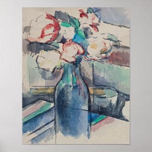 Rose in einer Flasche von Paul Cezanne Poster