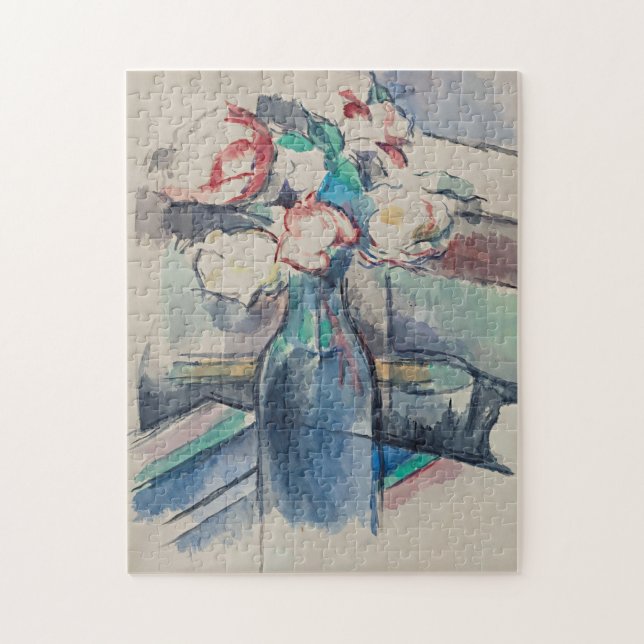 Rose in einer Flasche von Paul Cezanne Puzzle (Vertikal)