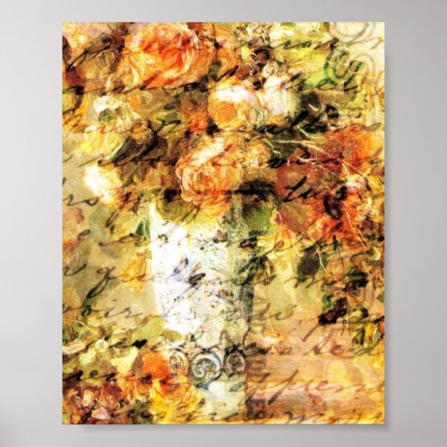Rose in einer Vase Poster (Vorne)