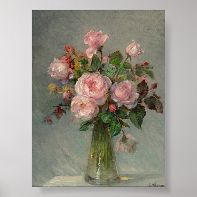 Rose in einer Vase Poster (Vorne)