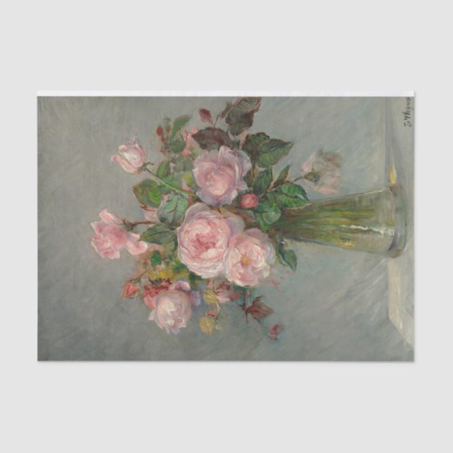 Rose in einer Vase Seidenpapier (Vorderseite)