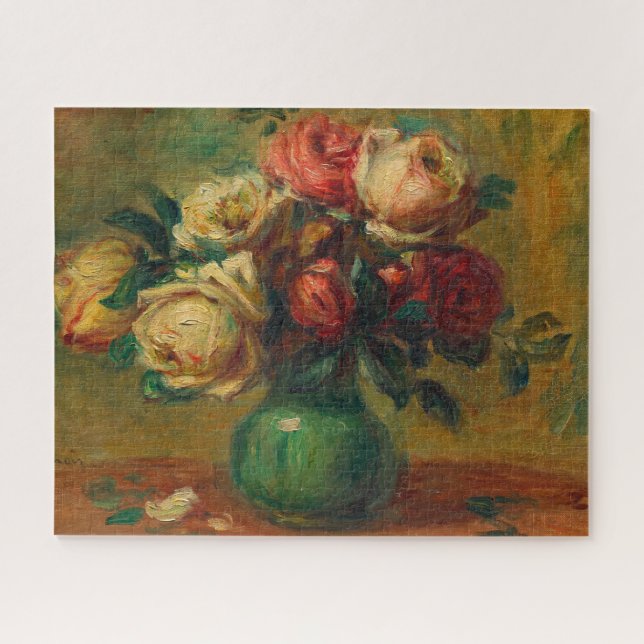 Rose in einer Vase von Pierre-Auguste Renoir Puzzle (Horizontal)