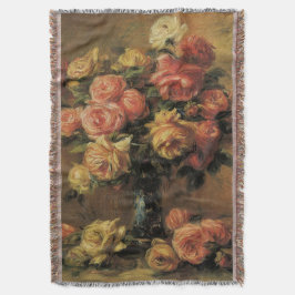 Rose in einer Vase von Pierre Renoir, Vintage Kuns Decke