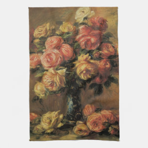 Rose in einer Vase von Pierre Renoir, Vintage Kuns Handtuch