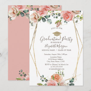 Rose in Form, Grad Cap, Abschluss Einladung