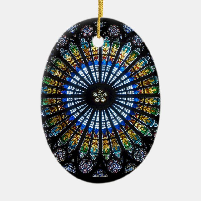 Rose in Frankreich Keramik Ornament (Vorne)