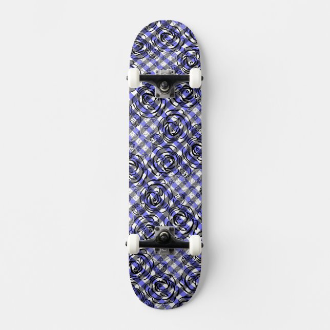 Rose in Grau Skateboard (Vorderseite)