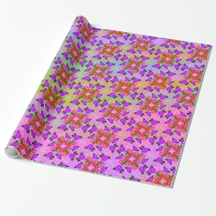 Rose in Lila, rosa und Glitzern Geschenkpapier