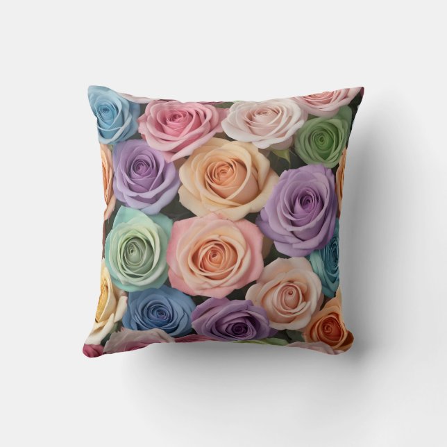 Rose in Pastellfarben Kissen (Rückseite)