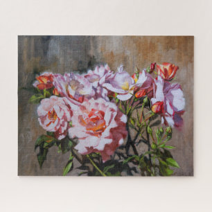 Rose in Pavlovsk - elegante Ölmalerei in Rosa Puzzle