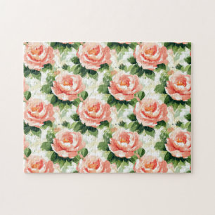 Rose in pfirsichrosa Muster Puzzle