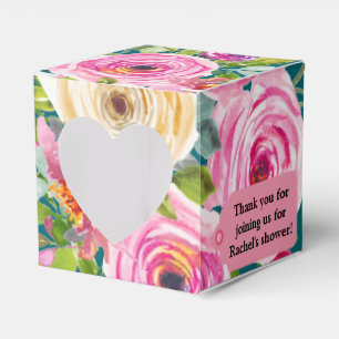 Rose in Rosa auf Aquamarinen Personalisierten Geschenkschachtel