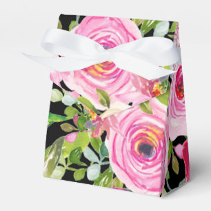 Rose in Rosa auf Schwarz Personalisiert Geschenkschachtel