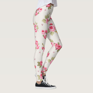 Rose in Rosa und Beige Leggings