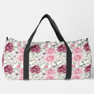 Rose in Rosa und Burgund Duffle Bag