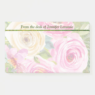 Rose in Rosa und Creme Post-it Klebezettel