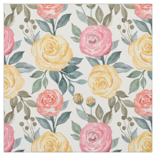 Rose in Rosa und Gelb Stoff