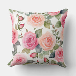 Rose in Rosa und Pfirsichfarben Kissen