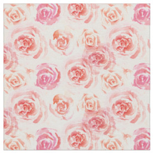 Rose in Rosa und Pfirsichfarben Stoff