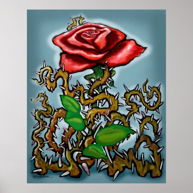 Rose in Thorns-Poster Poster (Vorne)