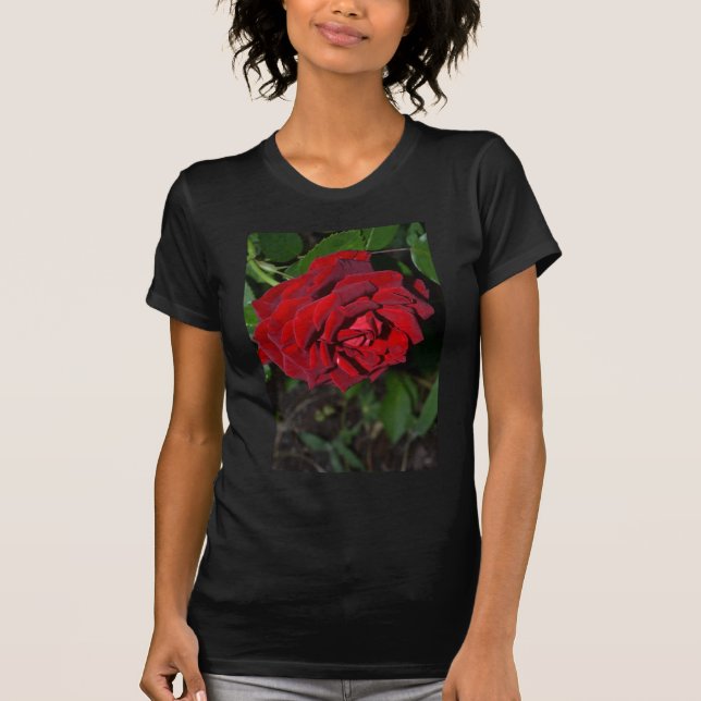 Rose in tiefrotem T-Shirt (Vorderseite)