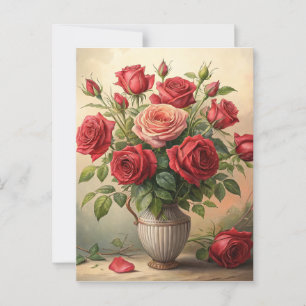 Rose in Vase Postkarte