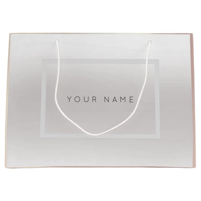Rose Individuelle Name Pearly Minimal Geschenk Gra Große Geschenktüte (Vorderseite)
