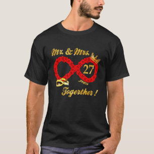 Rose Infinite Liebe Zusammen Verheirateten Paar T-Shirt