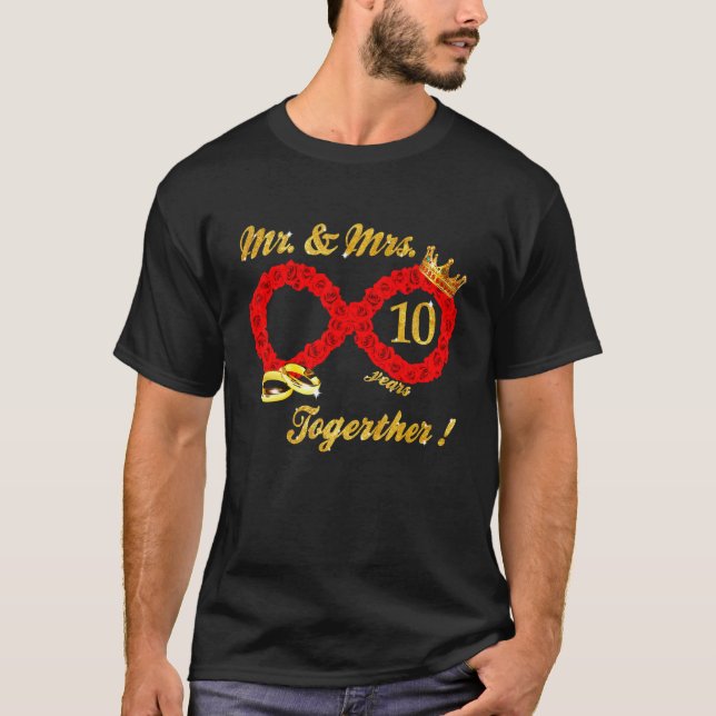Rose Infinite Liebe Zusammen Verheirateten Paar T-Shirt (Vorderseite)