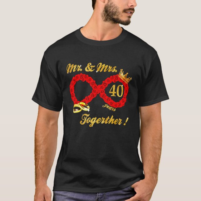 Rose Infinite Liebe Zusammen Verheirateten Paar T-Shirt (Vorderseite)