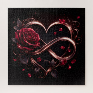 Rose Infinity Herz Elegant Puzzle