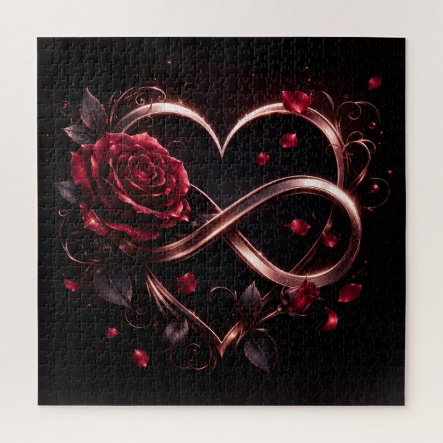 Rose Infinity Herz Elegant  Puzzle (Vertikal)