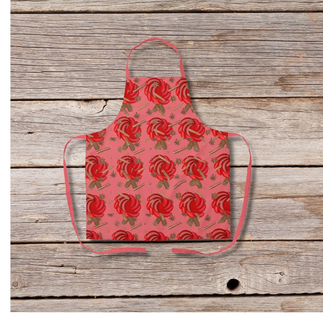 Rose inspiriert Äpfel und Gewürze rosa Schürze (Von Creator hochgeladen)