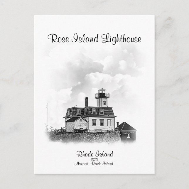 Rose Island Lighthouse - Newport, Rhode Island Postkarte (Vorderseite)