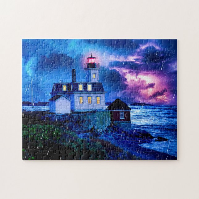 Rose Island Lighthouse - Newport RI Jigsaw Puzzle (Horizontal)
